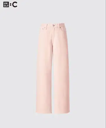 UNIQLOC 와이드 스트레이트 청바지 핑크