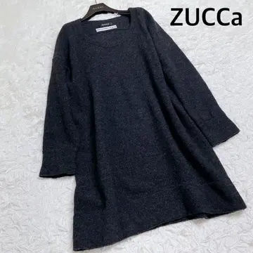 새상품급 ZUCCa 주카 원피스 니트 울 체형 커버 약간 두꺼운 원단