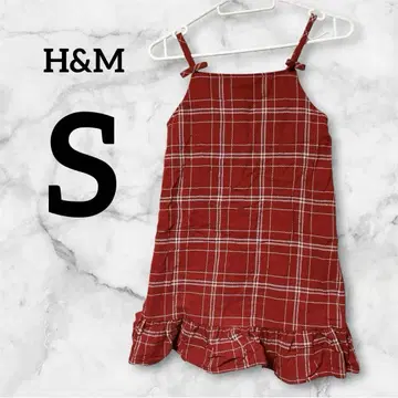 선착순 H&M [ S ] 빨간색 체크 무늬 드레스 레이어드 원피스 스커트