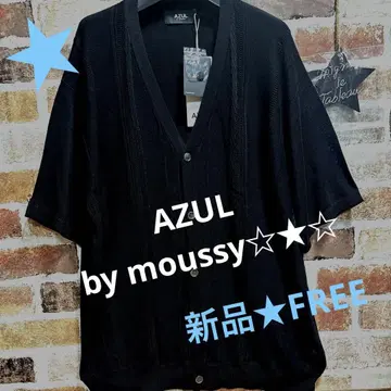새상품 AZUL by moussy 아즈르 남성용 레이온 니트 가디건