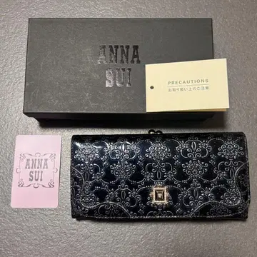 ANNA SUI 엠보싱 장지갑 네이비 외박스 포함