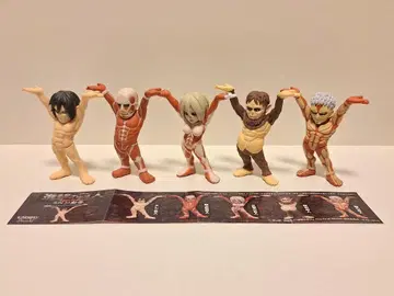 펜 받침 가챠폰 진격의 거인 피규어 5체 세트