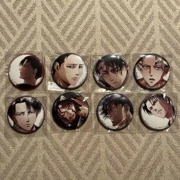 진격의 거인 art-pic 리바이 캔뱃지 8개 세트