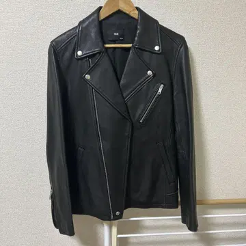 HARE 블랙 더블 라이더 자켓 M