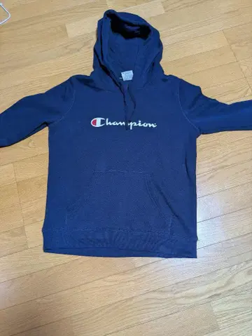 Champion 네이비 후드 부착 후드티 L 사이즈