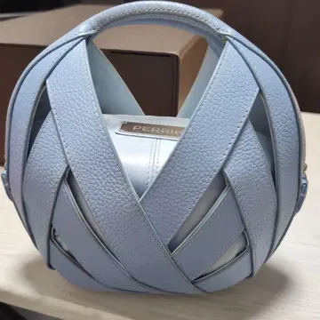 PERRIN 라이트 블루 뜨개질 핸드백