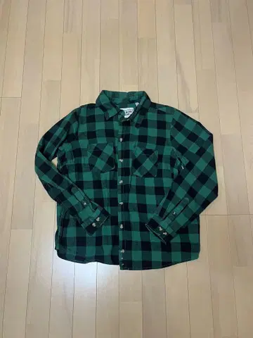 REAL WORK WEAR 긴팔 플란넬 셔츠 M 그린 블랙 체크