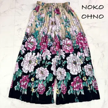 시착만 한 상품 노코오노 NOKO OHNO 꽃무늬 플리츠 허리밴딩 팬츠