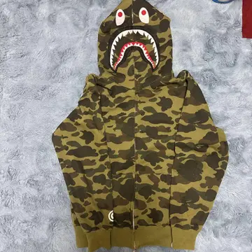 카모 패턴 상어 입 디자인 후드티
