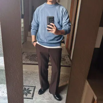 페이드 빈티지 맨투맨 블루