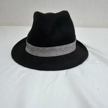 블랙 메쉬 페도라 햇 그레이 밴딩 포함