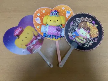 산리오 폼폼푸딩 부채 3개 묶음 판매
