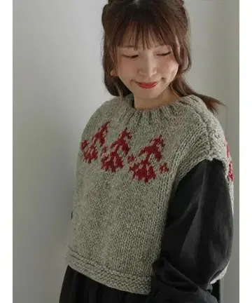 [ 페루 니트 ] 앞뒤 착용 자카드 니트 베스트