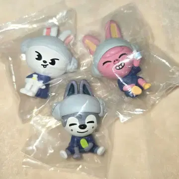 SKZOO 사우나 피규어 울프 돼끼 리빗 3개 세트