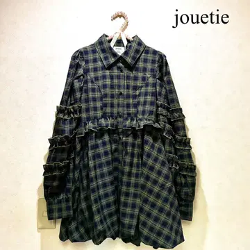 jouetie 프릴 숄더 벌룬 미니 원피스
