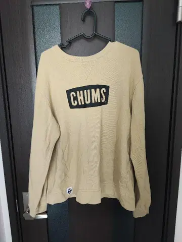 CHUMS 베이지 로고 긴팔 티셔츠 M