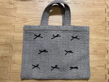 [ 완판템 ] NARU 누비백 리본 이불백 퀼트백 그레이