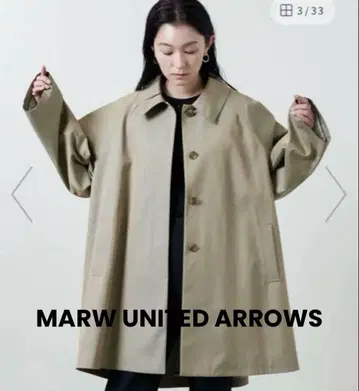 새상품급! MARW UNITED ARROWS 스텐카라 코트 38 올리브