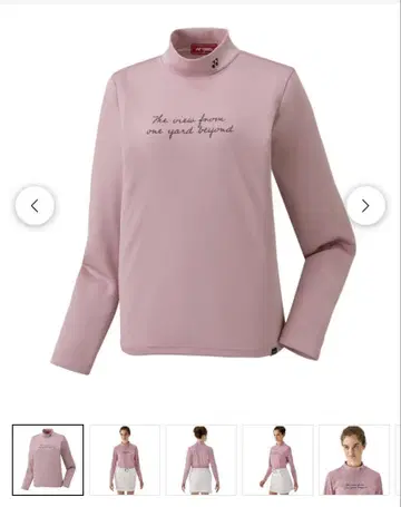 YONEX 핑크 긴팔 하이넥 셔츠 골프