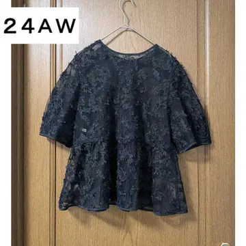 24AW IENA 올 오버 레이스 블라우스