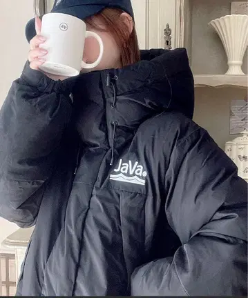 Java 페이크 다운 미들 기장 오버 사이즈 자켓