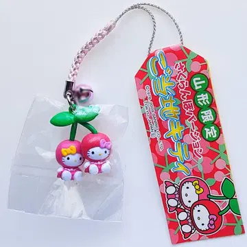 야마가타 한정판 체리 지역 한정 키티 미미이 끈 장식 방울 키링