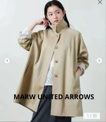 MARW UNITED ARROWS 스텐카라 코트 38 베이지