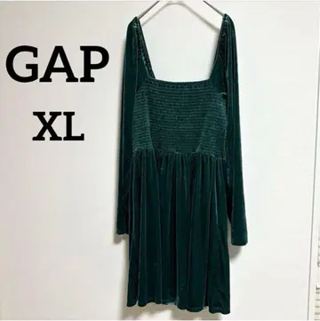[ 새상품급 ] GAP 갭 (XL) 다크 그린 스모킹 원피스
