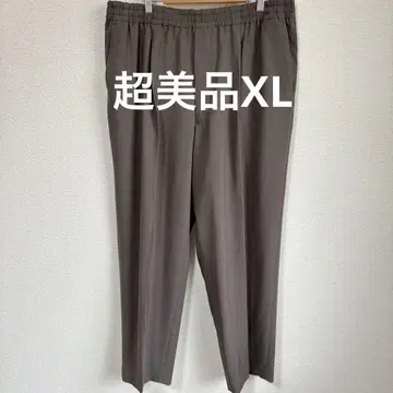 [컨디션 최상] UNIQLO C 감동 턱 팬츠 다크 브라운 XL