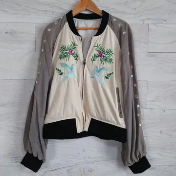 NINE 새 자수 리버서블 스카잔