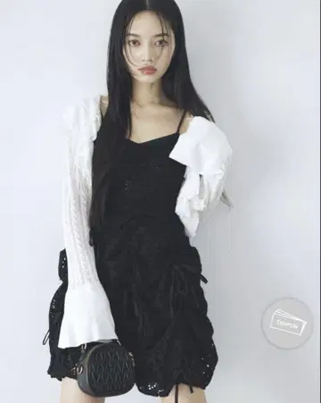 dazzlin 다즐린 개더 리본 미니 원피스 S