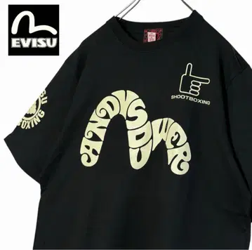 레어 EVISU 에비수 한정품 앤디 사워 콜라보 T셔츠 블랙 42 갈매기