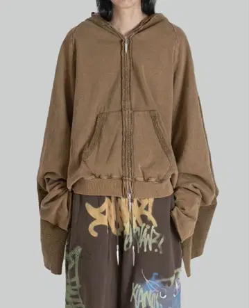sankuanz SPLICED WASHED HOODIE