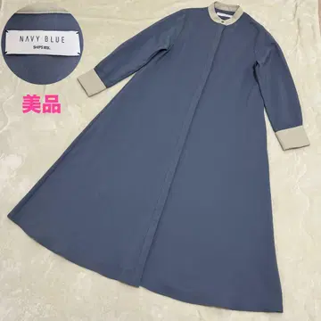 SHIPS any 더블 크로스 A 라인 셔츠 원피스 NAVY BLUE