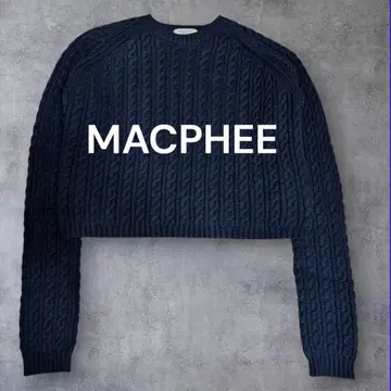 MACPHEE 네이비 크롭 니트 스웨터