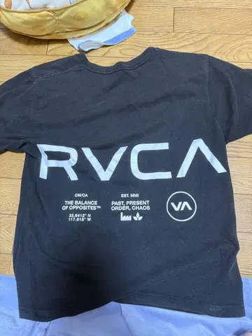 RVCA 블랙 T셔츠 백 프린트 S 사이즈