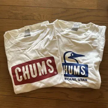 CHUMS 화이트 T셔츠 S/M 세트