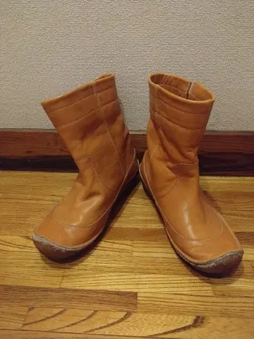 오렌지 가죽 숏부츠
