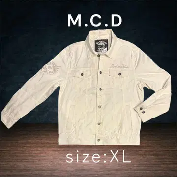 MCD more core division 화이트 데님 자수 로고 XL