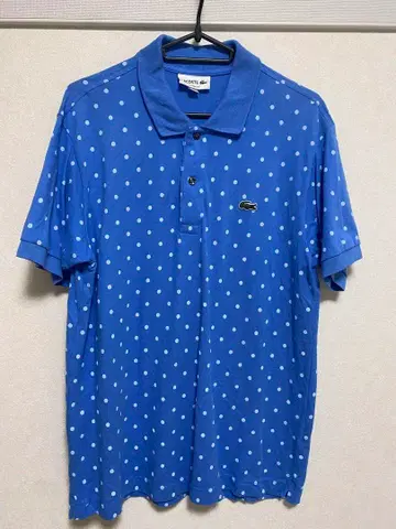 [ 새상품급 ] LACOSTE 물방울 패턴 피케 셔츠 파랑