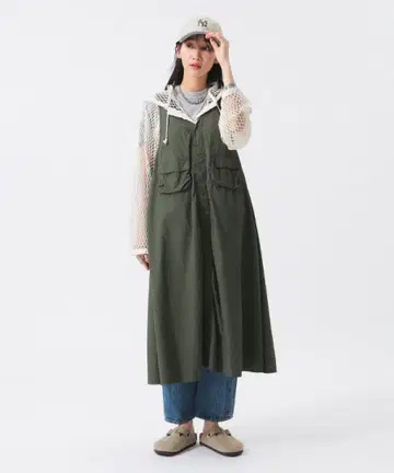 BEAMSBOY 나일론 타서 C-1 슬리브리스 원피스