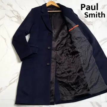 새상품급 폴스미스 현행 택 체스터 코트 네이비 도트 무늬 [ 60 ]