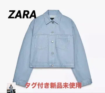 ZARA 라이트 블루 데님 자켓 크롭 M 택 포함 미사용 새상품