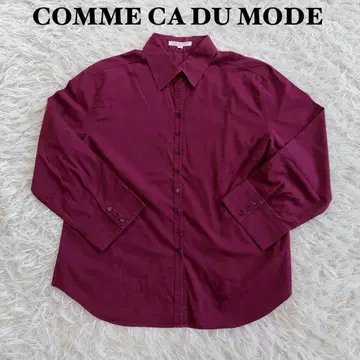 COMME CA DU MODE 버건디 긴팔 셔츠 사이즈 13