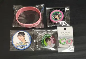 노기자카46 카와사키 사쿠라 스타탄 럭키 코인 러버 밴드 캔뱃지 등