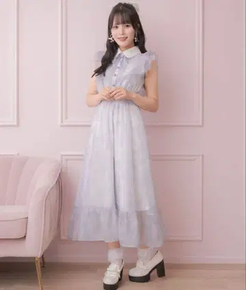 로지타 프릴 슬리브 꽃무늬 롱 원피스