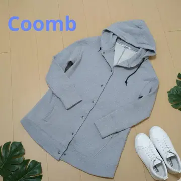 Coomb 후드 부착 맨투맨 아우터 그레이 루즈핏