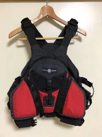 새상품급 LOTUS DESIGNS 구명 조끼 PFD 빨간색/블랙