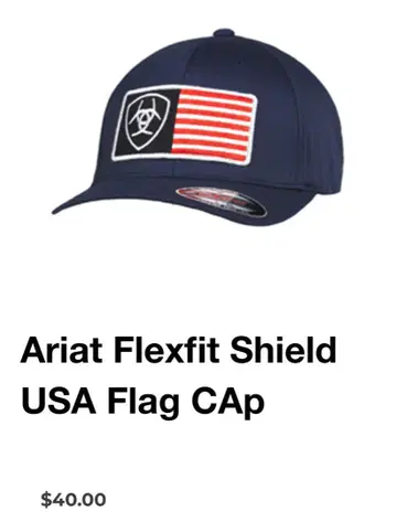Ariat Flexfit 쉴드 USA 플래그 캡