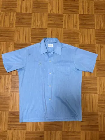 60s Towncraft penneys 오픈 카라 셔츠 블루